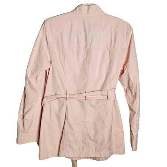 J.Jill Soft Pink Trench Style Jacket Fully Lined Belted‎ With 4 Pockets sz XS - Picture 2 of 16